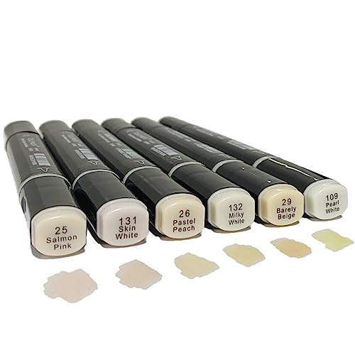 6 Pack Skin Tone Alcohol Markers (6 Count)