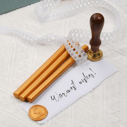 Amber Gold Wax Seal Sticks for Standard Size Hot Melting Glue Gun (12 Count)