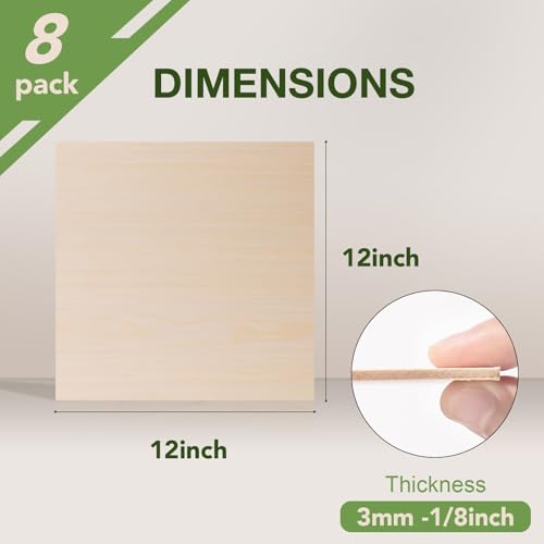 8 Pack Maple Plywood Sheets (8 Sq Ft)