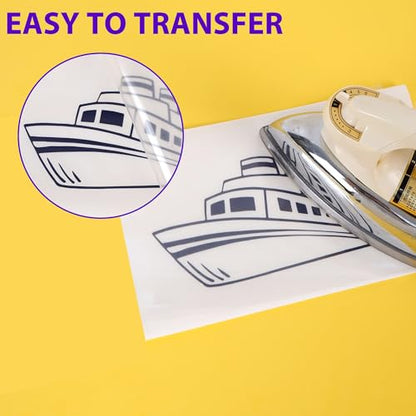 RENLITONG Navy Iron on Vinyl 12Inch by 50ft Roll Heat Transfer Vinyl for T