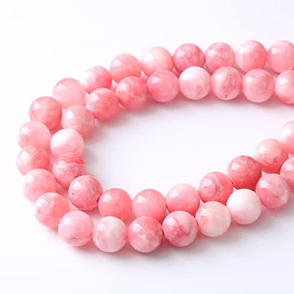 90pcs 4mm Natural Pink White Persian Jade Gemstone Beads Round Loose Spacer Beads for Jewelry Making DIY Bracelets Necklaces 15"