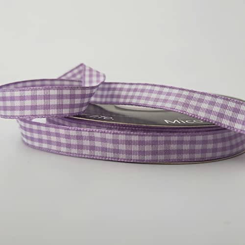 Purple Gingham Plaid Checked Ribbon 25 Yard Each Roll 100% Polyester (75 Foot)
