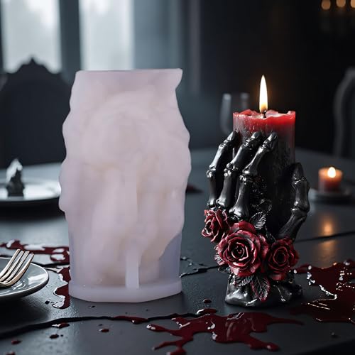 Skull Hand Ghost Cylinder Molds Silicone Wave Spiral Candle Mold