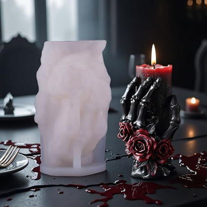 Skull Hand Ghost Cylinder Molds Silicone Wave Spiral Candle Mold