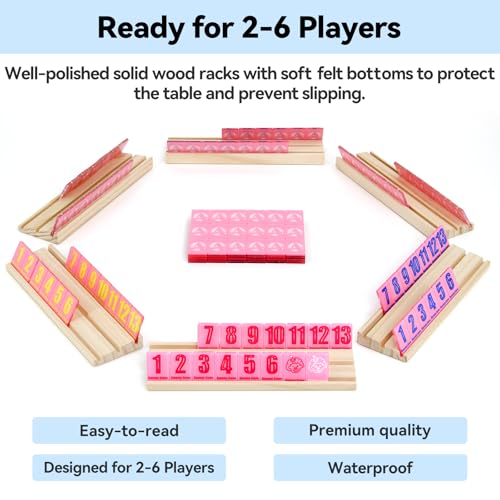 Rummy Cube 6 Player Edition with 6 Wooden Racks