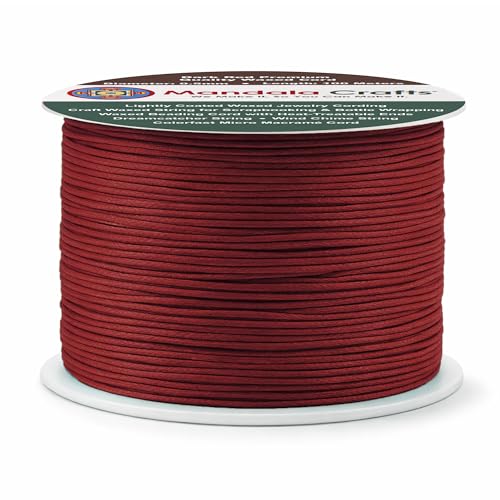 0.5mm Dark Red Cotton Waxed Cord for Jewelry Making (327 Foot)