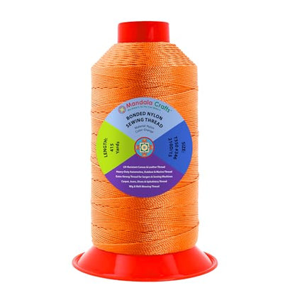 Size 346 210D T350 Orange Bonded Nylon Thread