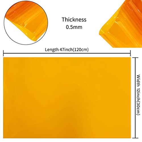 HYANG Dark Yellow Transparent PVC Super Clear Holographic Vinyl Faux Leather Sheets 1 Roll 12" x 47"