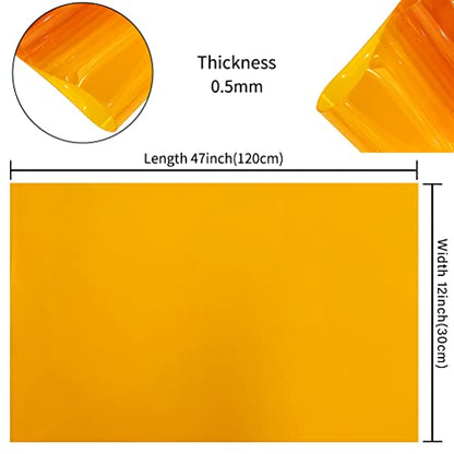 HYANG Dark Yellow Transparent PVC Super Clear Holographic Vinyl Faux Leather Sheets 1 Roll 12" x 47"