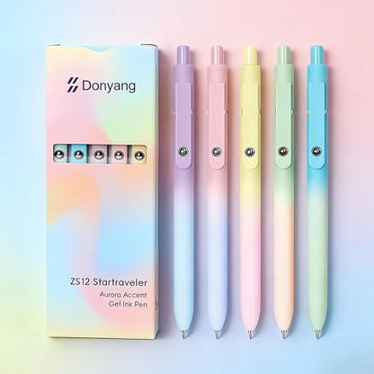 Gel Pens 5pcs 0.7mm Quick Dry Black Ink Fine Point Pens With Smooth Writing (5 Count)