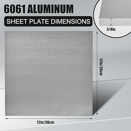 2 Pcs 6061 Aluminum Sheet Metal with Protective Film 12 x 12 x 3 (2 Count)