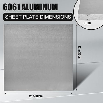 2 Pcs 6061 Aluminum Sheet Metal with Protective Film 12 x 12 x 3 (2 Count)