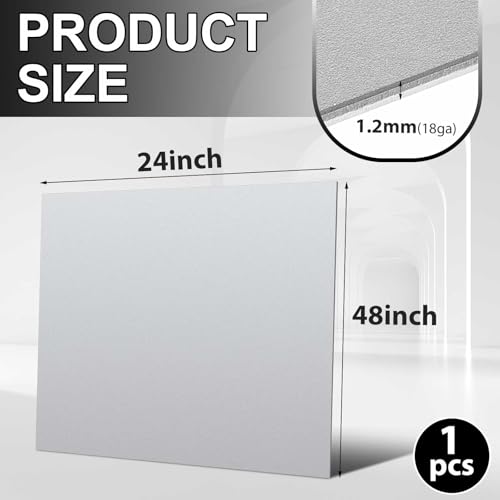 1 Pcs Mild Steel Sheet Cold Rolled 18 Gauge Metal Plate Weldable Metal Sheets for Professional Industrial DIY Use