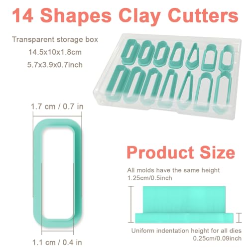 14pcs Rectangle Clay Cutters (14 Count)