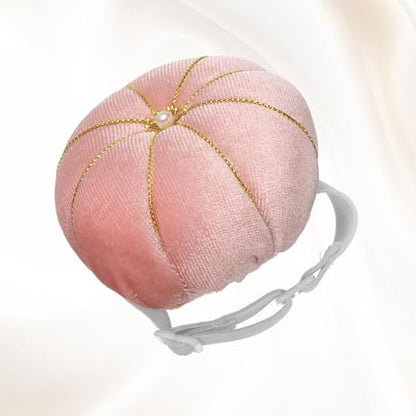 Wrist Pin Cushion Wristband Sewing Pincushion Polyester Pin Holder Wearable Pumpkin Shaped Needles Wristband for Sewing Quilting Needlework DIY Crafts
