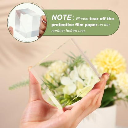 4 Pcs Acrylic Display Block Clear Cube 3 x 3 x 2 Inch