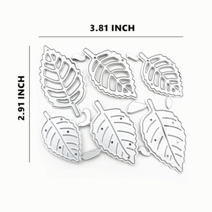 Leaf Shape Metal Cutting Dies Set with Embossing Tools for Card Making Album