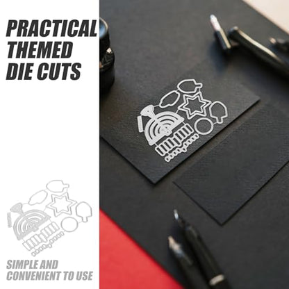 Hanukkah Cutting Die 3.74X2.95In Metal Craft Stencil for DIY Holiday Cards Scrapbooking and Hanukkah Party Decorations