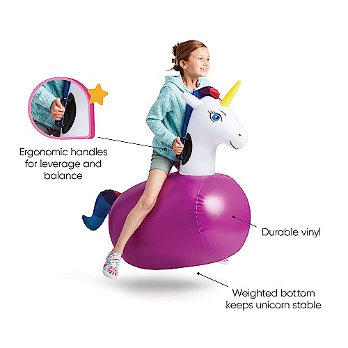 Hop N Go Inflatable Unicorn Riding Bouncy Hopping Toys for Kids Ages 5+