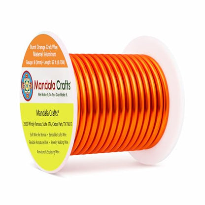 8 Gauge Burnt Orange Anodized Aluminum Craft Wire