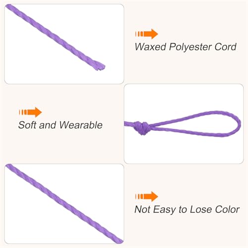 Waxed Cord 0.45mm Waxed Thread 87 Yard Wax String Leather Cord for Bracelet Making