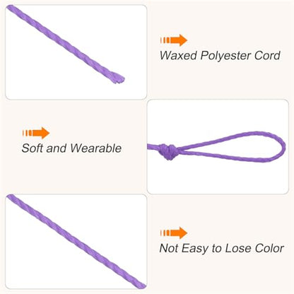 Waxed Cord 0.45mm Waxed Thread 87 Yard Wax String Leather Cord for Bracelet Making