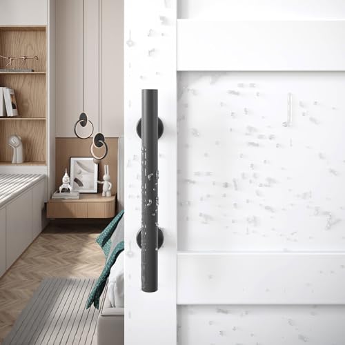 30x96 inch White Barn Door with 5.5FT Sliding Door Hardware Kit Included & Handle