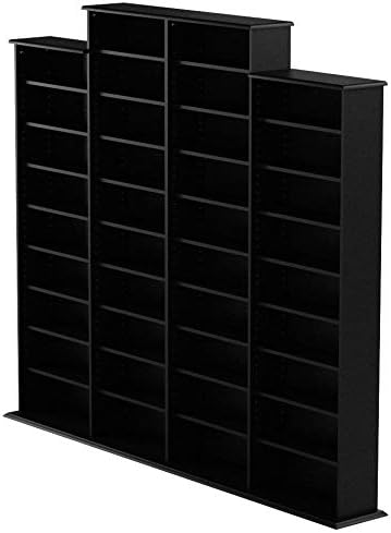 Prepac 4 Column Tall Cabinet Media Storage, 73.5" Wide, Black