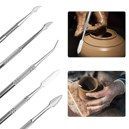 10PCS Stainless Steel Clay Sculpting Tools Metal Sculpting Tools Double