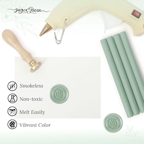 8 Pcs 11mm Green Glue Gun Wax Seal Sticks for Envelopes Seal (8 Count)