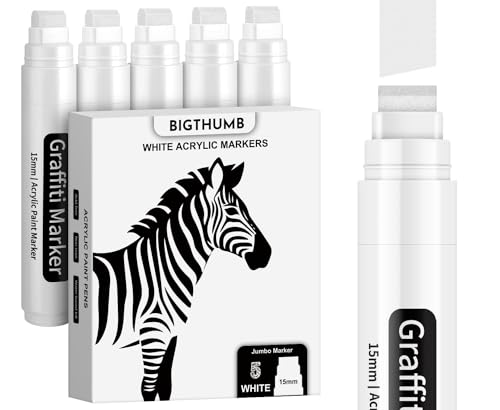White Poster Markers Jumbo Paint Pen (5 Count)