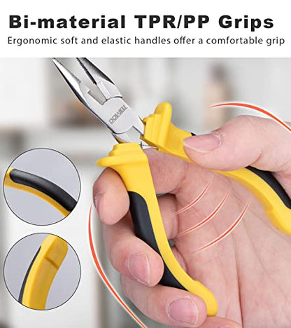 6 Pcs Mini Pliers Set for Making Crafts Repairing with Pouch (6 Count)