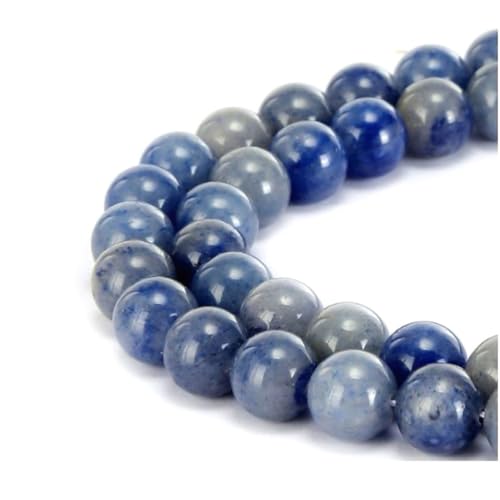 60pcs Adabele Natural Blue Aventurine Gemstone 6mm Round Beads (62 Count)