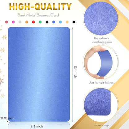 550 Pcs Metal Business Cards Engraving Aluminum Plates for Crafting Multipurpose Metal Sheets for Crafting 0.01 Inch Thick Blank Business Cards for CNC Engraver Laser DIY