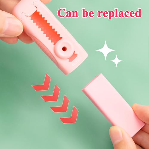 4+1 Pack Rubber Pink Erasers Sliding Retractable Eraser (5 Count)