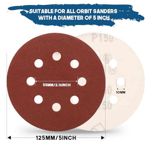5 Inch 8 Hole Sanding Discs