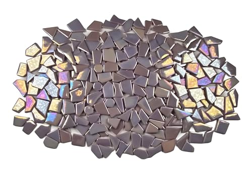 Irregular Glass Mosaic Tiles Bulk 500g Glossy and Iridescent Mosaic Glass Tiles for DIY Projects and Arts and Crafts Solid Colors and Mixes (263 Count)