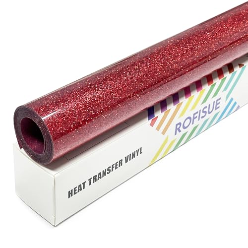 Red Glitter Heat Transfer Vinyl 12" x6FT