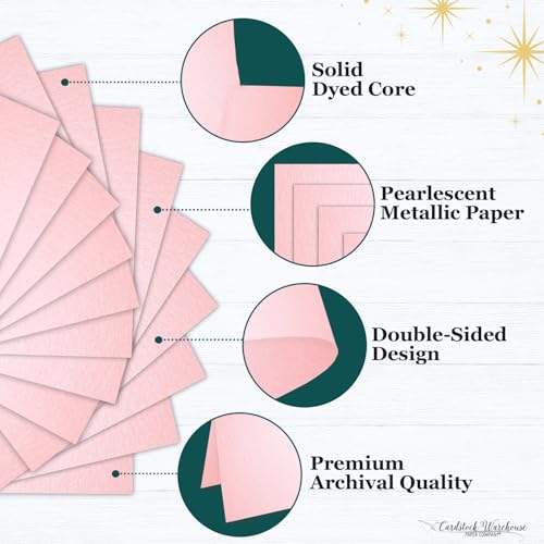 Cardstock Warehouse Stardream Rose Quartz Pink Cardstock Paper (25 Count)