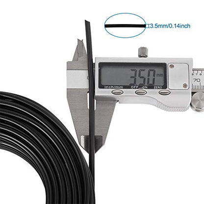 65.6 Feet 3.5mm Aluminum Wire Black Bendable Metal Craft Wire for Beading Jewelry Craft Making (65.6 Foot)