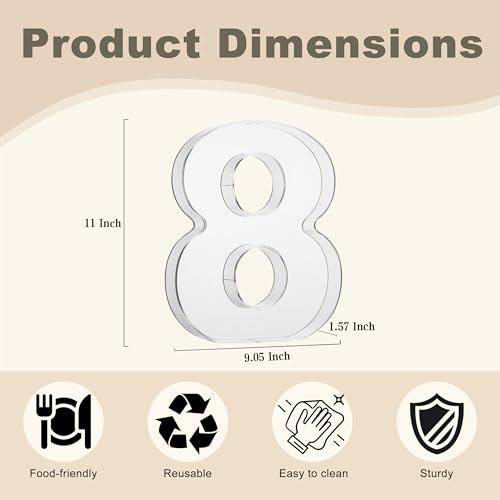 11" Clear Acrylic Letter & Number Charcuterie Tray