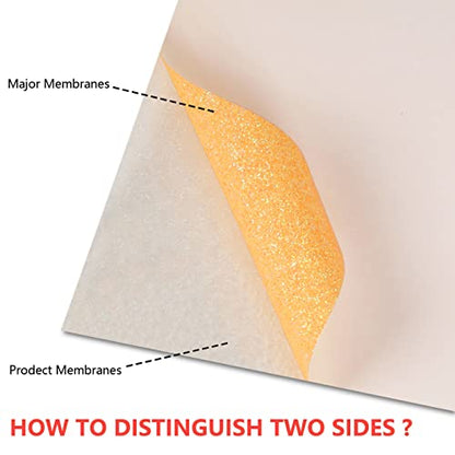 Heat Transfer Vinyl Glow Orange Yellow Glitter HTV