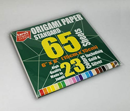 Taro's Origami Studio] Standard 6 inch 65 Sheet and Easy Origami Book Combo