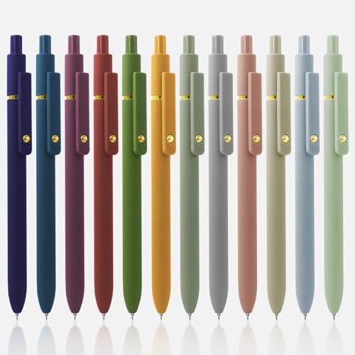 12 Pcs Gel Pens 0.5mm Quick Dry Black Ink Pens Fine Point Smooth Writing Pens (12 Count)