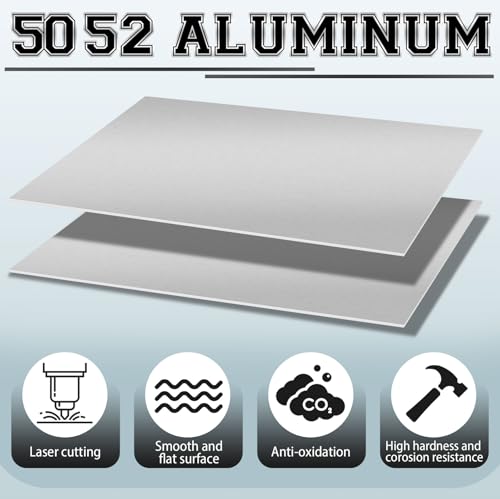 2 Pack 5052 Aluminum Sheet Metal 8" x 10" Aluminum Plate 1 (2 Count)