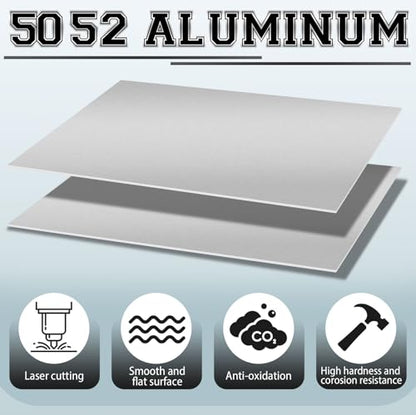 2 Pack 5052 Aluminum Sheet Metal 8" x 10" Aluminum Plate 1 (2 Count)