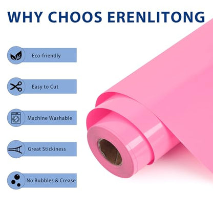 RENLITONG Pink Iron on Vinyl 12Inch by 50ft Roll Heat Transfer Vinyl for T