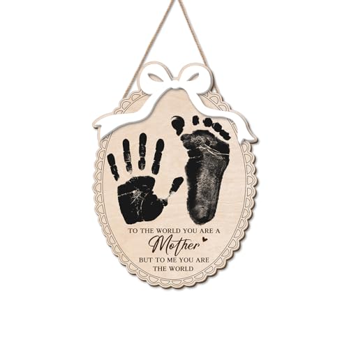 DIY Mothers Day Handprint Craft Wooden Hanging Sign