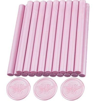 20pcs Pearl Pink Wax Seal Sticks for 0.28'' Glue Gun (20 Count)