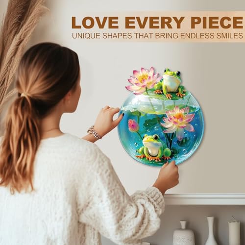 Aquarium Frog Puzzles Adults Gifts for Women Men Wooden 175 Pieces 11.4 x 9.9in